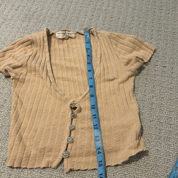 Urban outfitters x social t ribbed tan button top - Picture 5 of 5